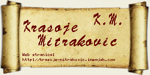 Krasoje Mitraković vizit kartica